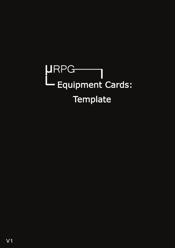 Equipment Cards: Template
